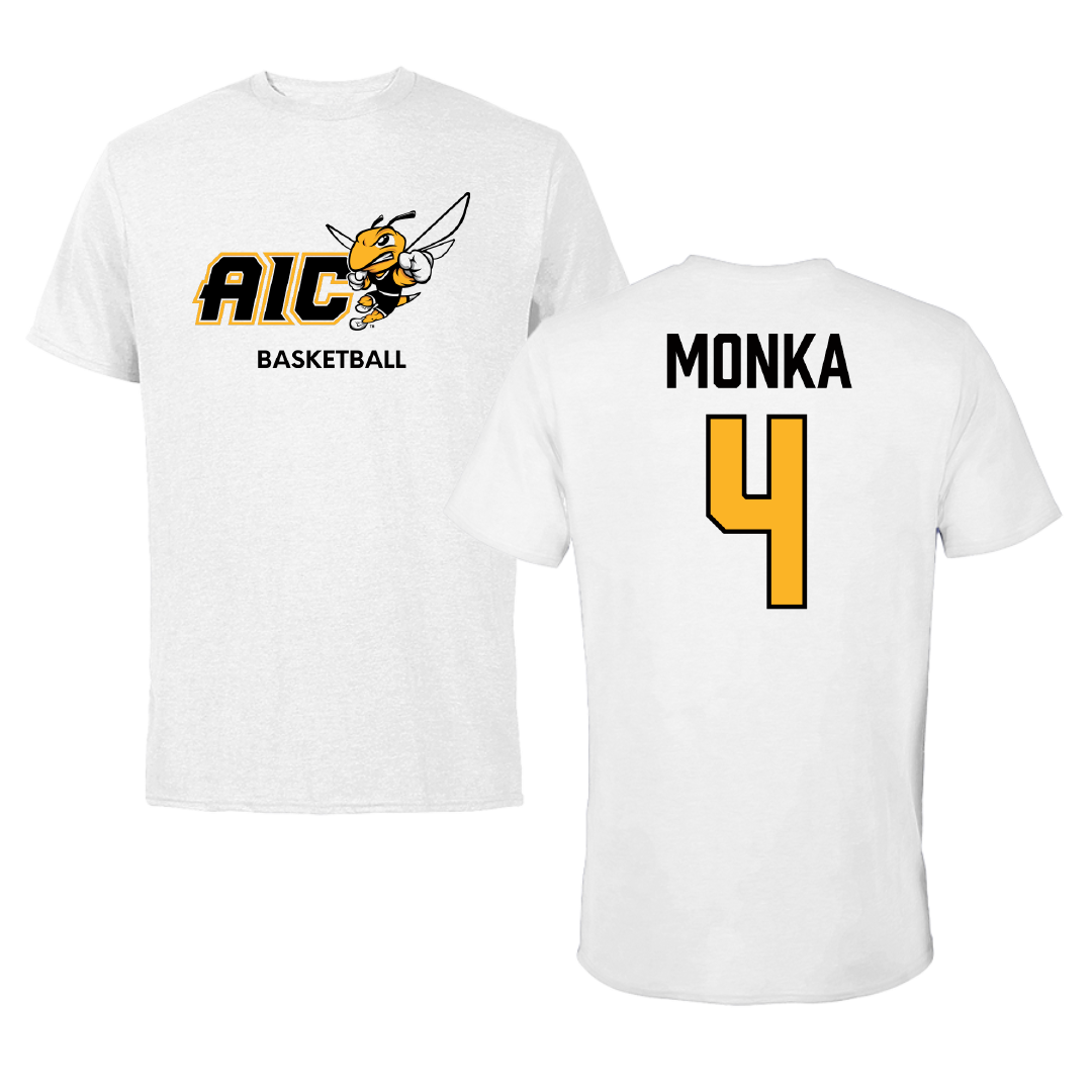 American International College Basketball (W) White Performance Tee - #4 Eden Monka