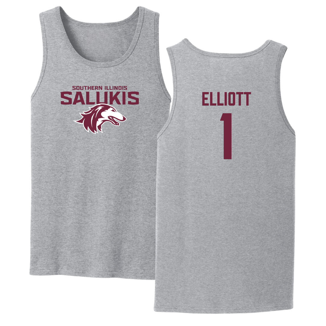 Southern Illinois University at Carbondale Football Sport Gray Tank Top - #1 Romeir Elliott
