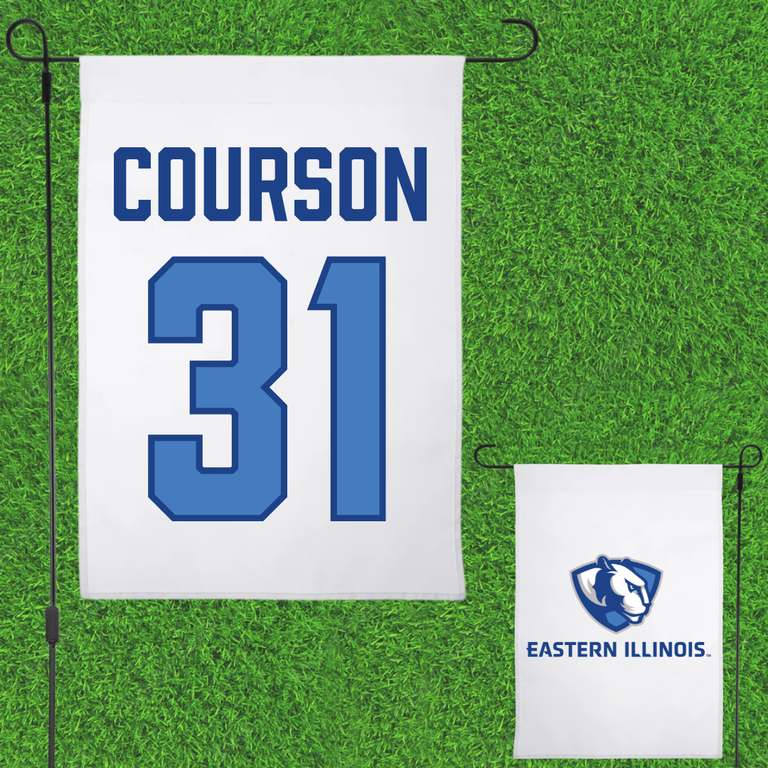 Eastern Illinois University Baseball White Garden Flag - #31 Zach Courson