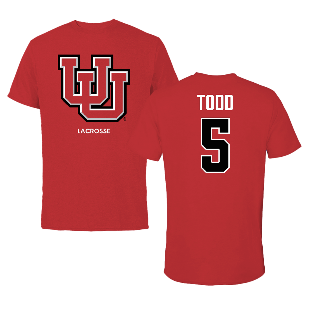 University of Utah Lacrosse (M) Red Performance Tee - #5 Koa Todd
