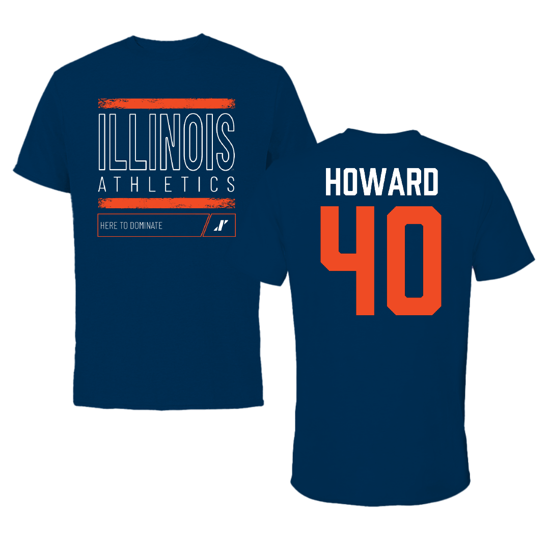 University of Illinois Softball Navy Dominate Tee - #40 Zoie Howard