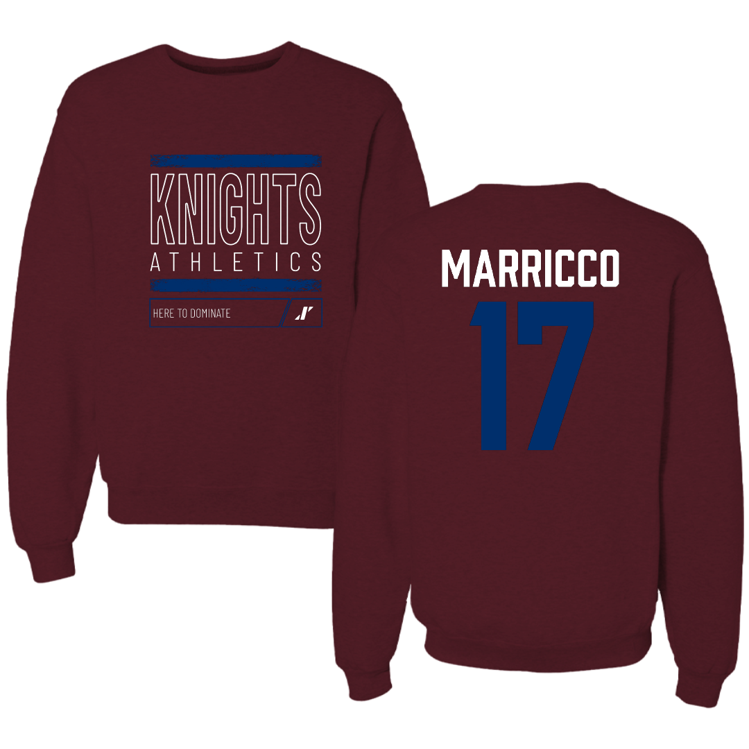 Fairleigh Dickinson University-Metropolitan Campus Soccer Maroon Dominate Crewneck - #17 Madeline Marricco