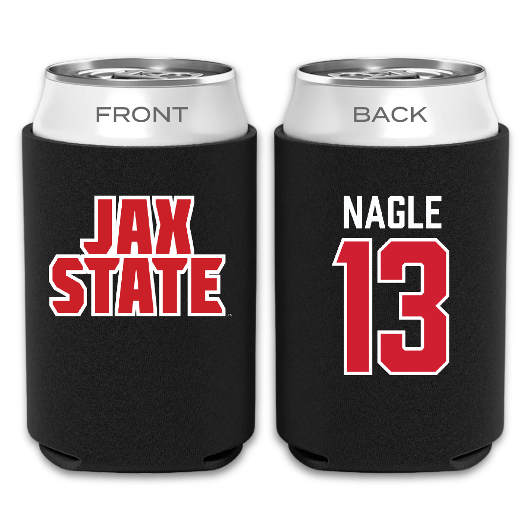 Jacksonville State University Soccer Black Can Cooler - #13 Tia Nagle