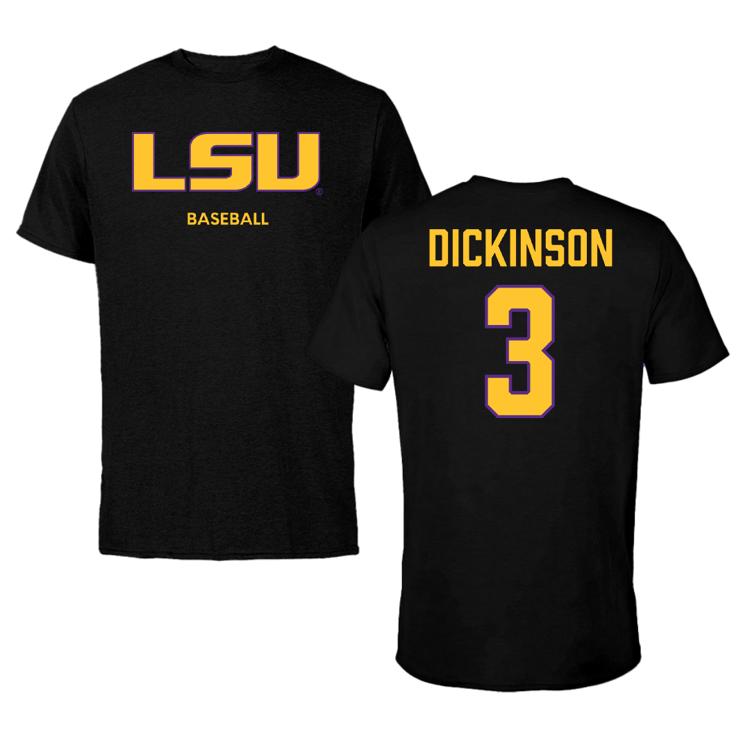 Louisiana State University Baseball Black Tee - #3 Daniel Dickinson