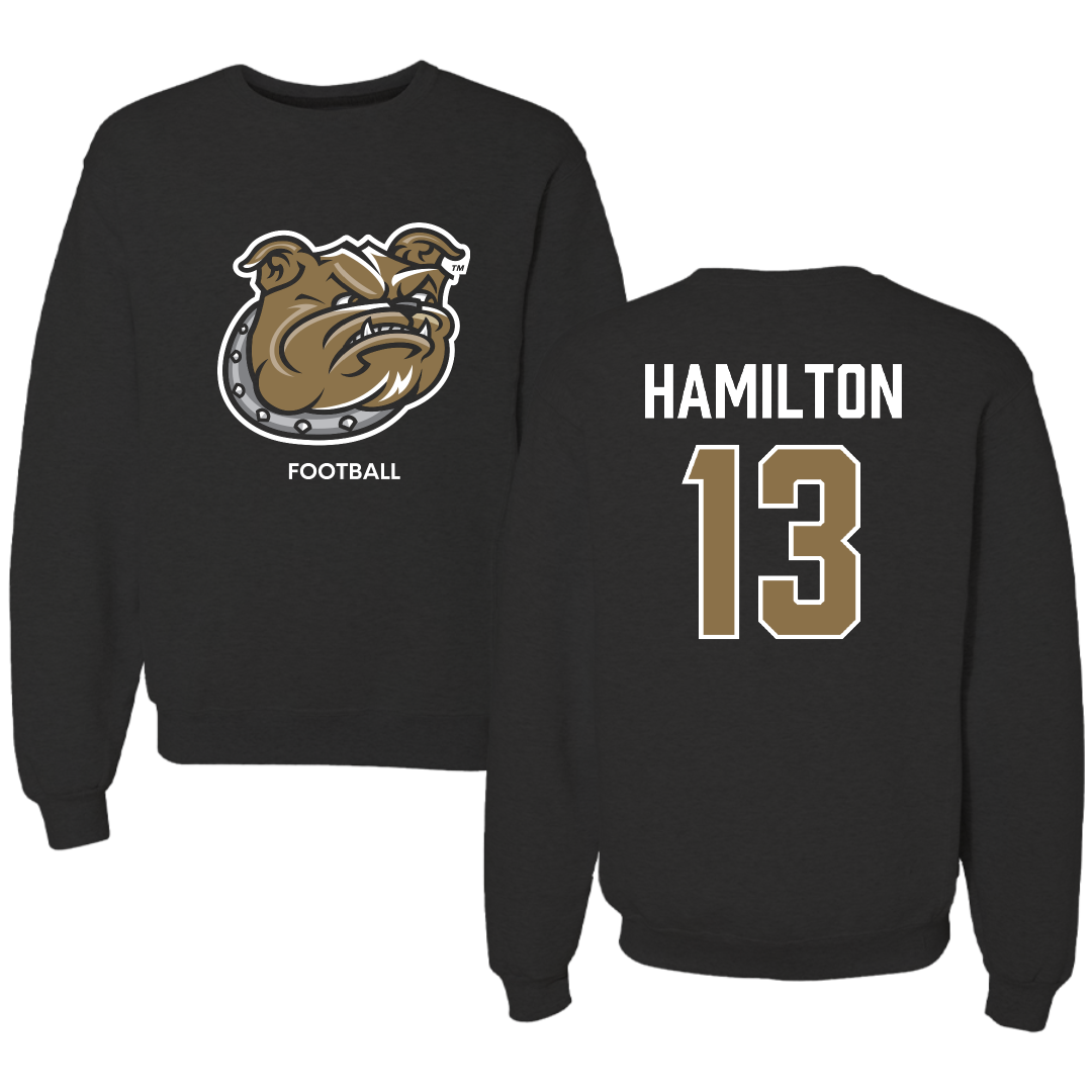 Bryant University Football Black Crewneck - #13 Kaden Hamilton