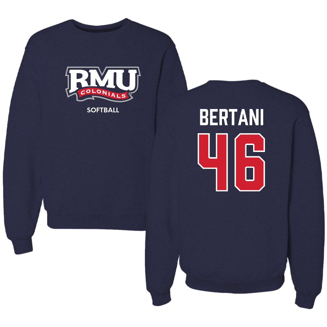 Robert Morris University Softball Navy RMU Crewneck - #46 Bailee Bertani
