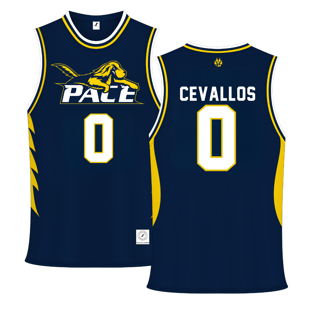 Pace University Navy Basketball Jersey - #0 Ciera Cevallos