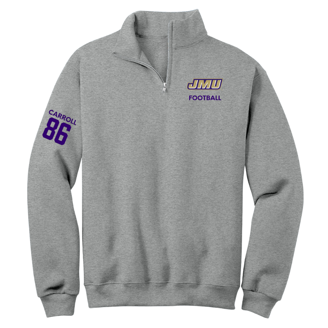 James Madison University Football Sport Gray Quarter-Zip - #86 Collin Carroll