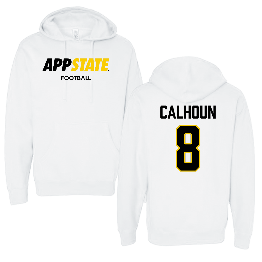 Appalachian State University Football White Hoodie - #8 Jaylon Calhoun