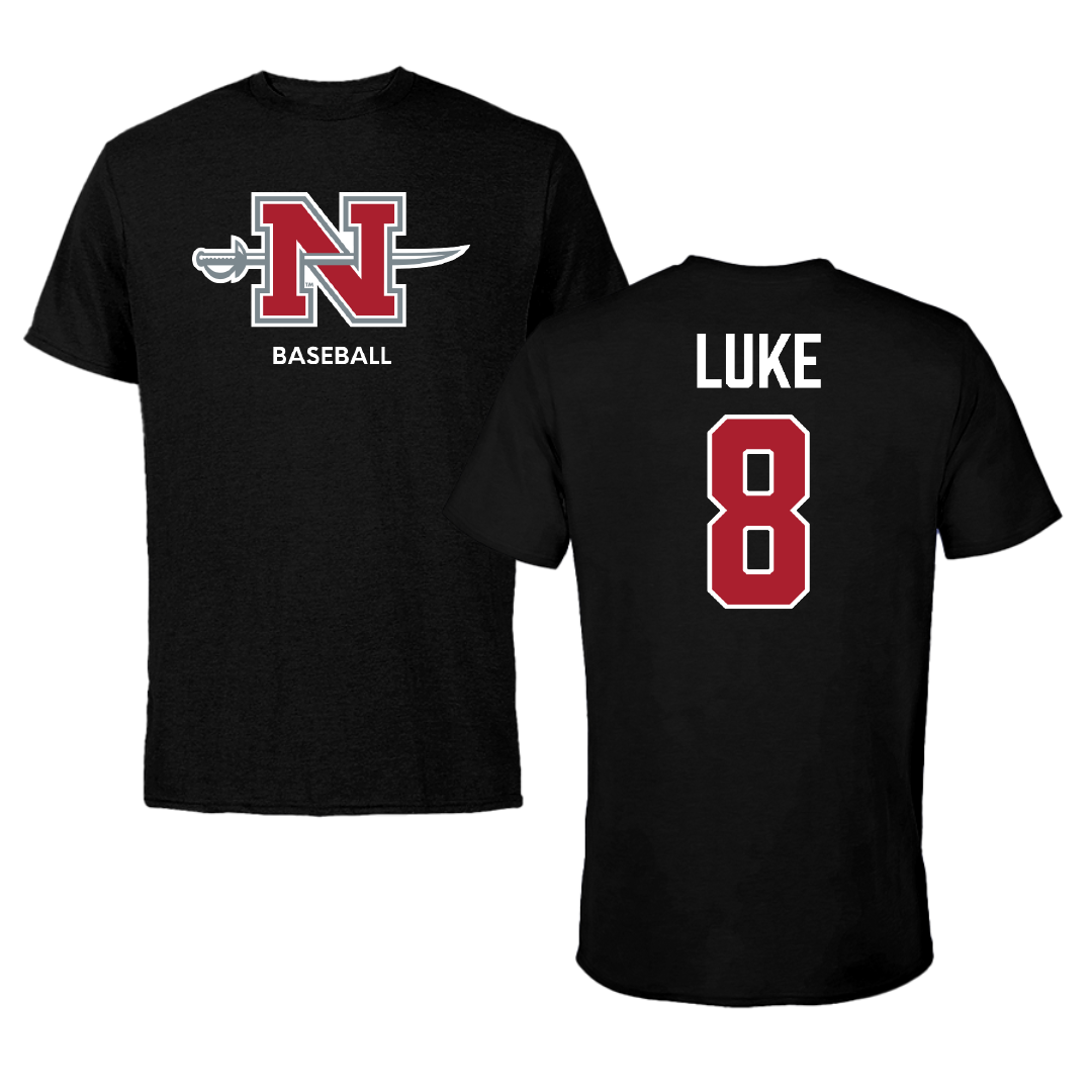 Nicholls State University Baseball Black Mascot Performance Tee - #8 Haden Luke