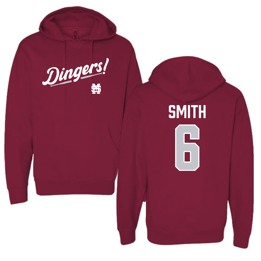 Mississippi State University Softball Maroon Dingers Hoodie - #6 Carson Smith