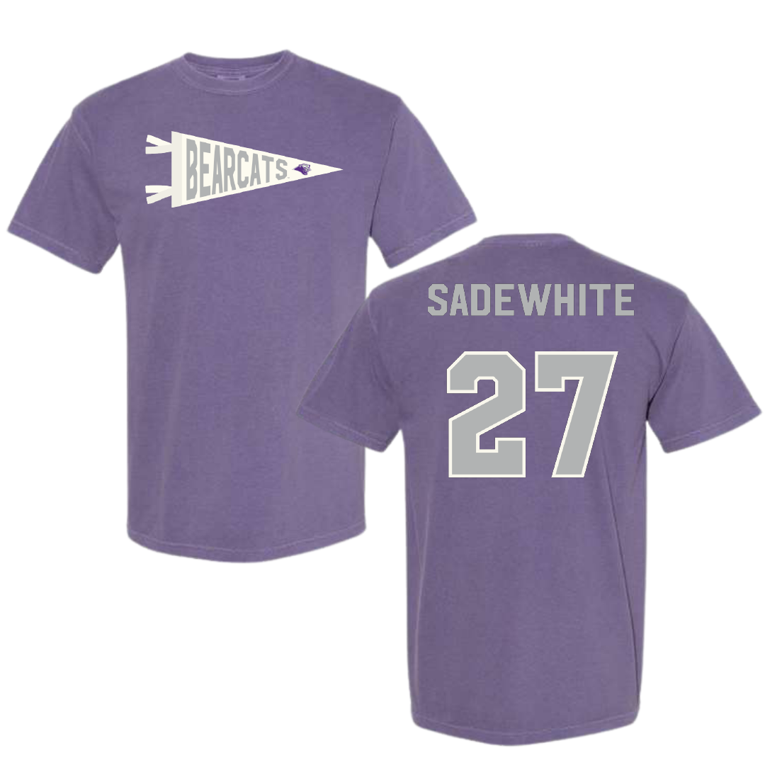 Southwest Baptist University Softball Purple Pennant Comfort Colors Tee - #27 Lucy Sadewhite