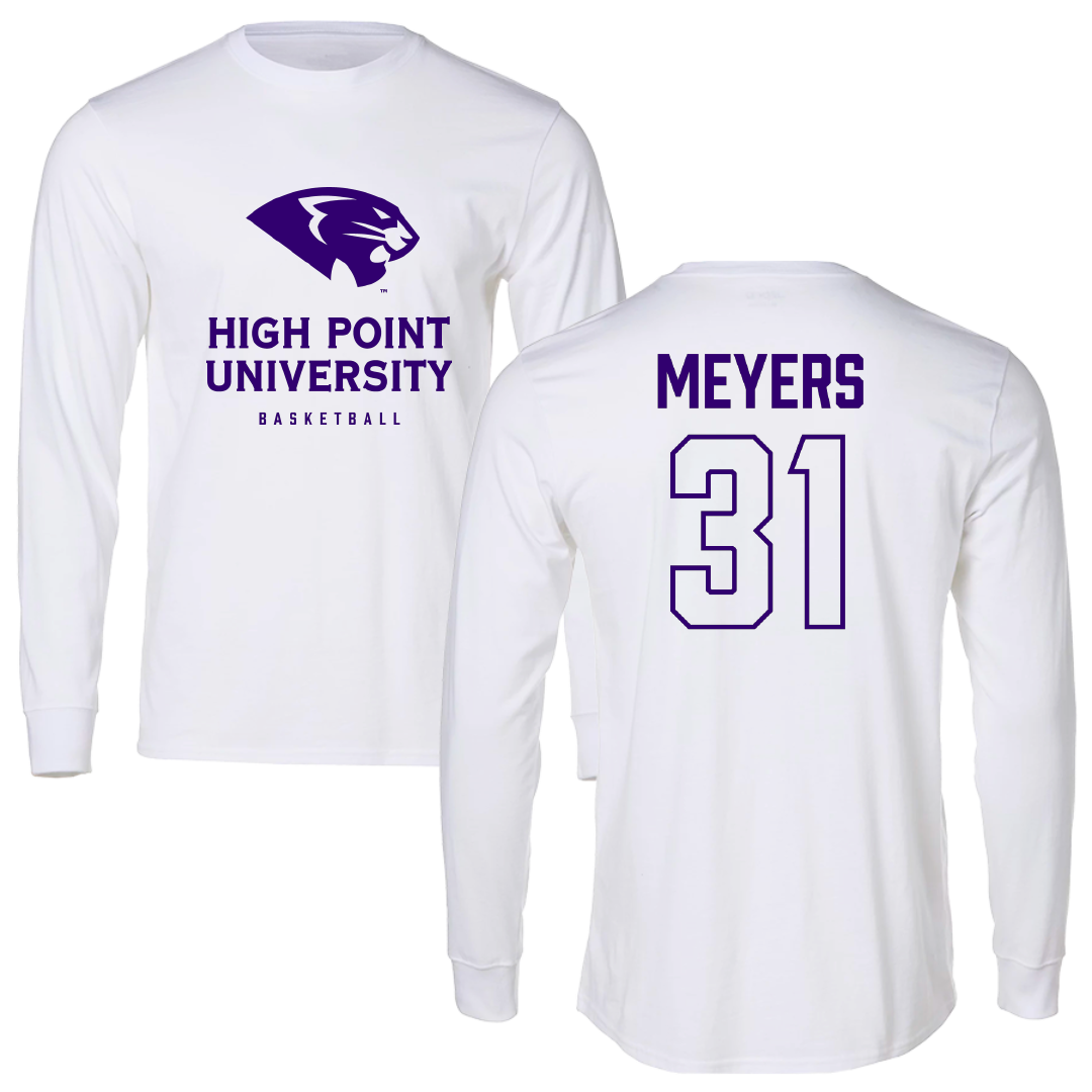 High Point University Basketball White Performance Long Sleeve - #31 Audrey Meyers