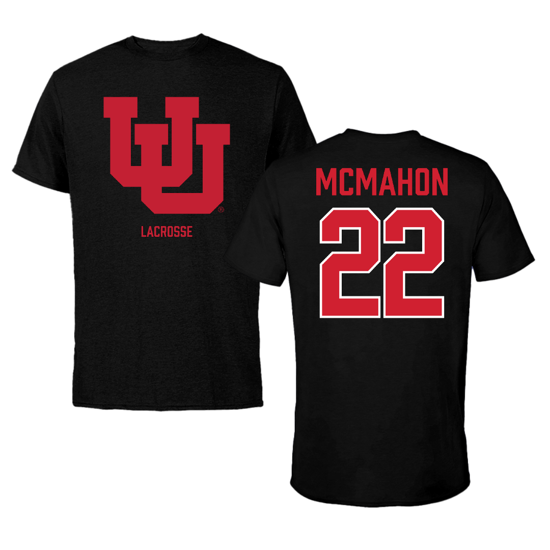 University of Utah Lacrosse (M) Black Performance Tee - #22 MJ McMahon