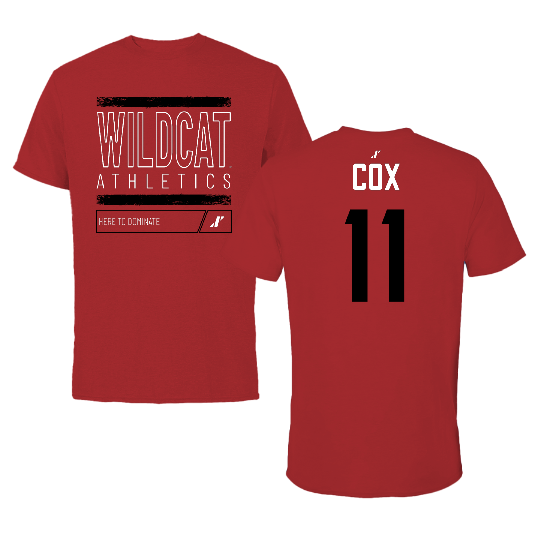 Central Washington University Volleyball Canvas Red Dominate Tee - #11 Lacy Cox
