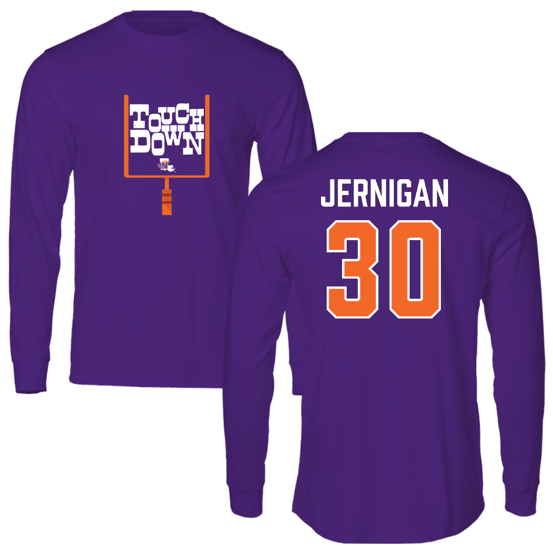 Northwestern State University Football Purple Touchdown Long Sleeve - #30 Micah Jernigan