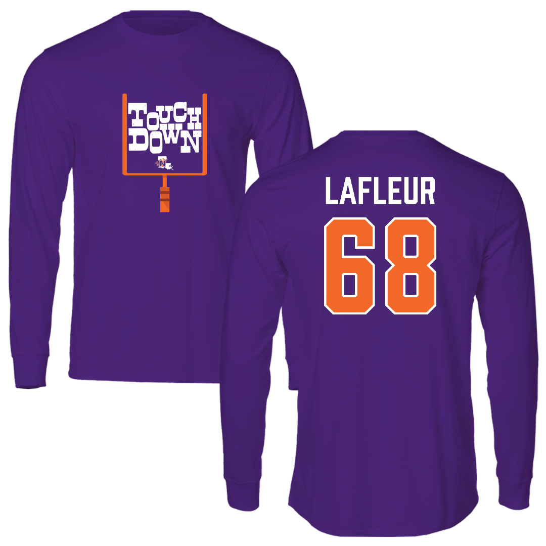 Northwestern State University Football Purple Touchdown Performance Long Sleeve - #68 Cole LaFleur
