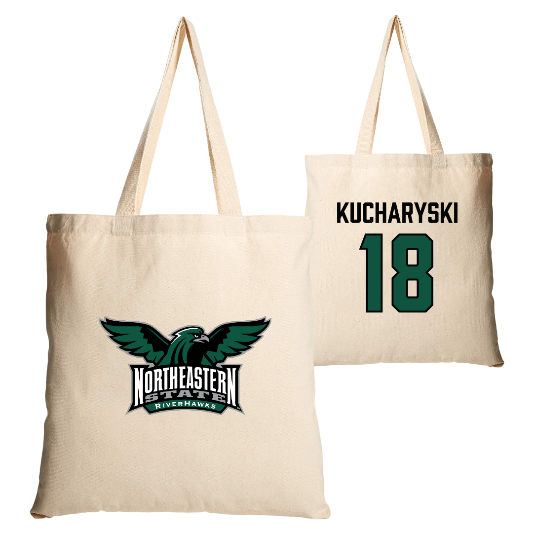 Northeastern State University Soccer Tan Canvas Tote Bag - #18 Olivia Kucharyski