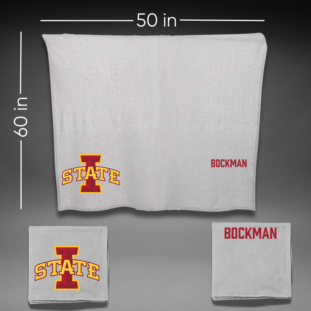 Iowa State University Wrestling Gray Blanket - Evan Bockman