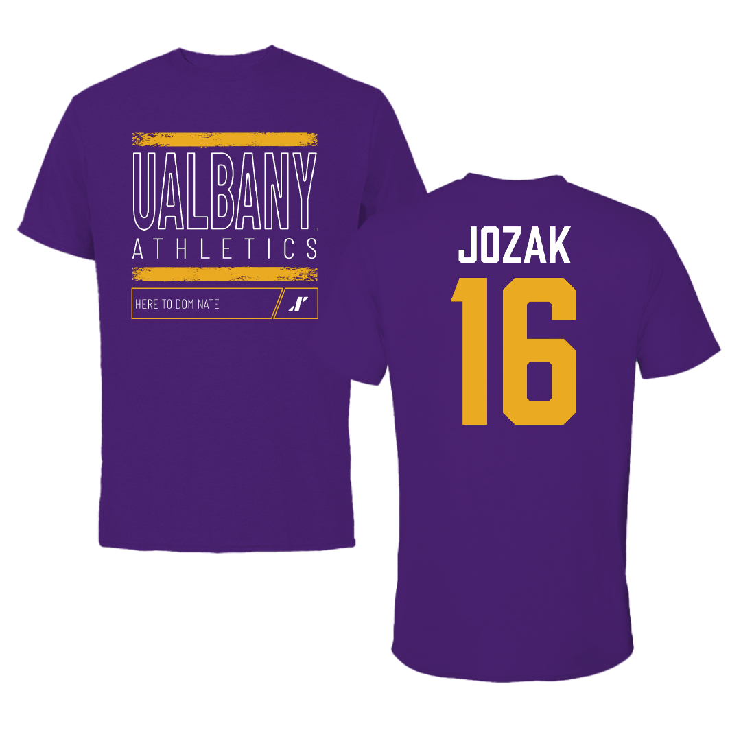 University at Albany Soccer Purple Dominate Performance Tee - #16 Emily Jozak