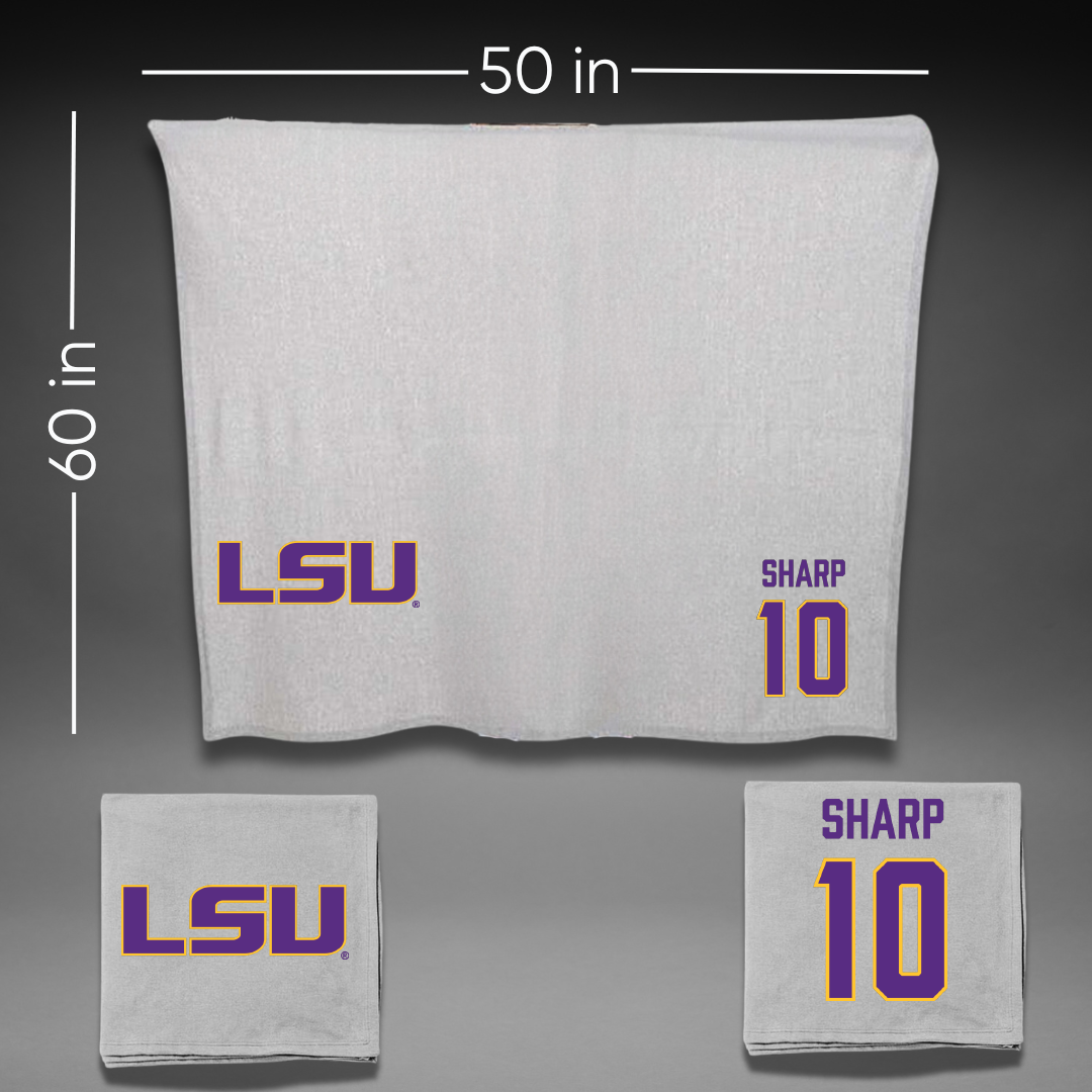 Louisiana State University Football Gray Blanket - #10 Bauer Sharp