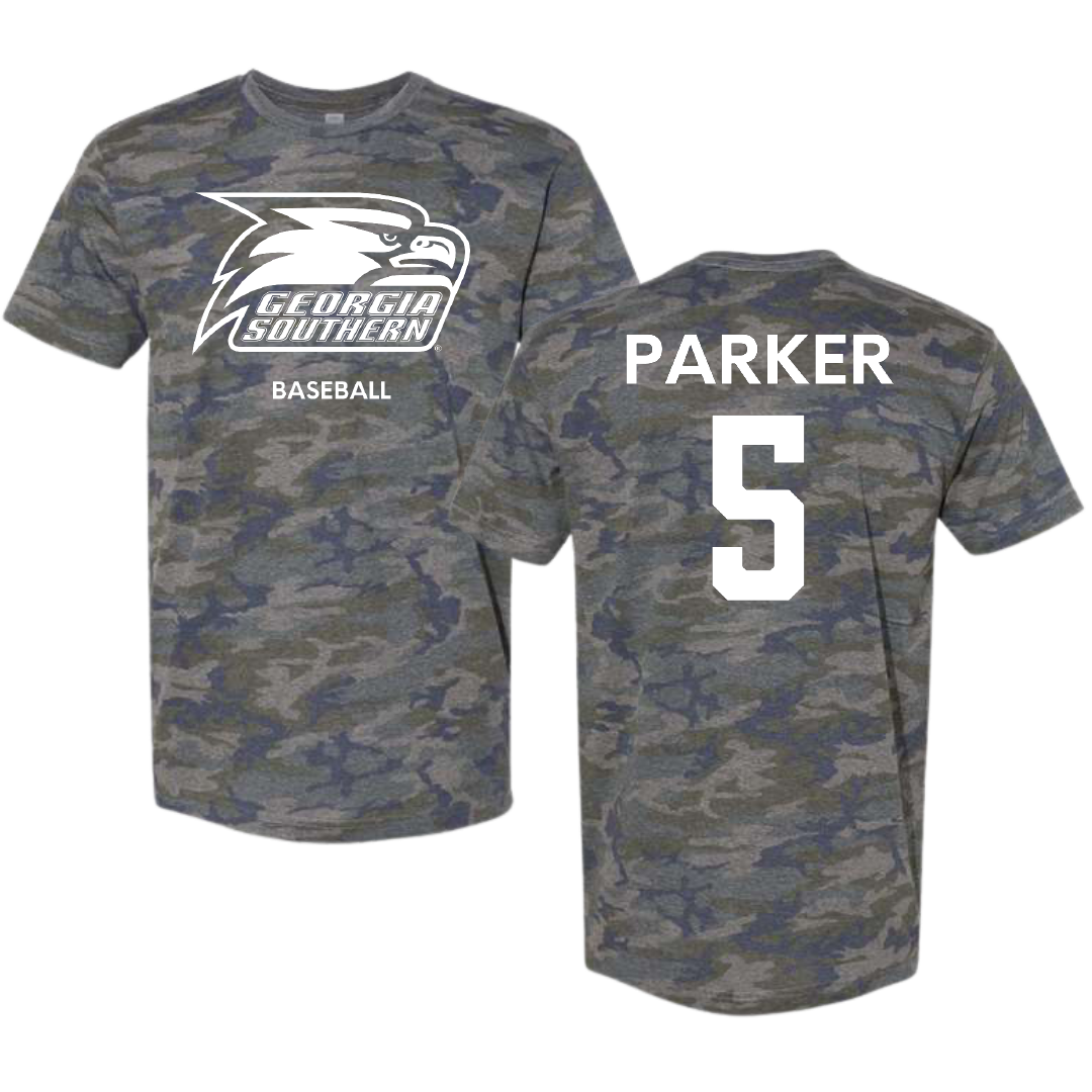 Georgia Southern University Baseball Vintage Camo Tee - #5 Cade Parker