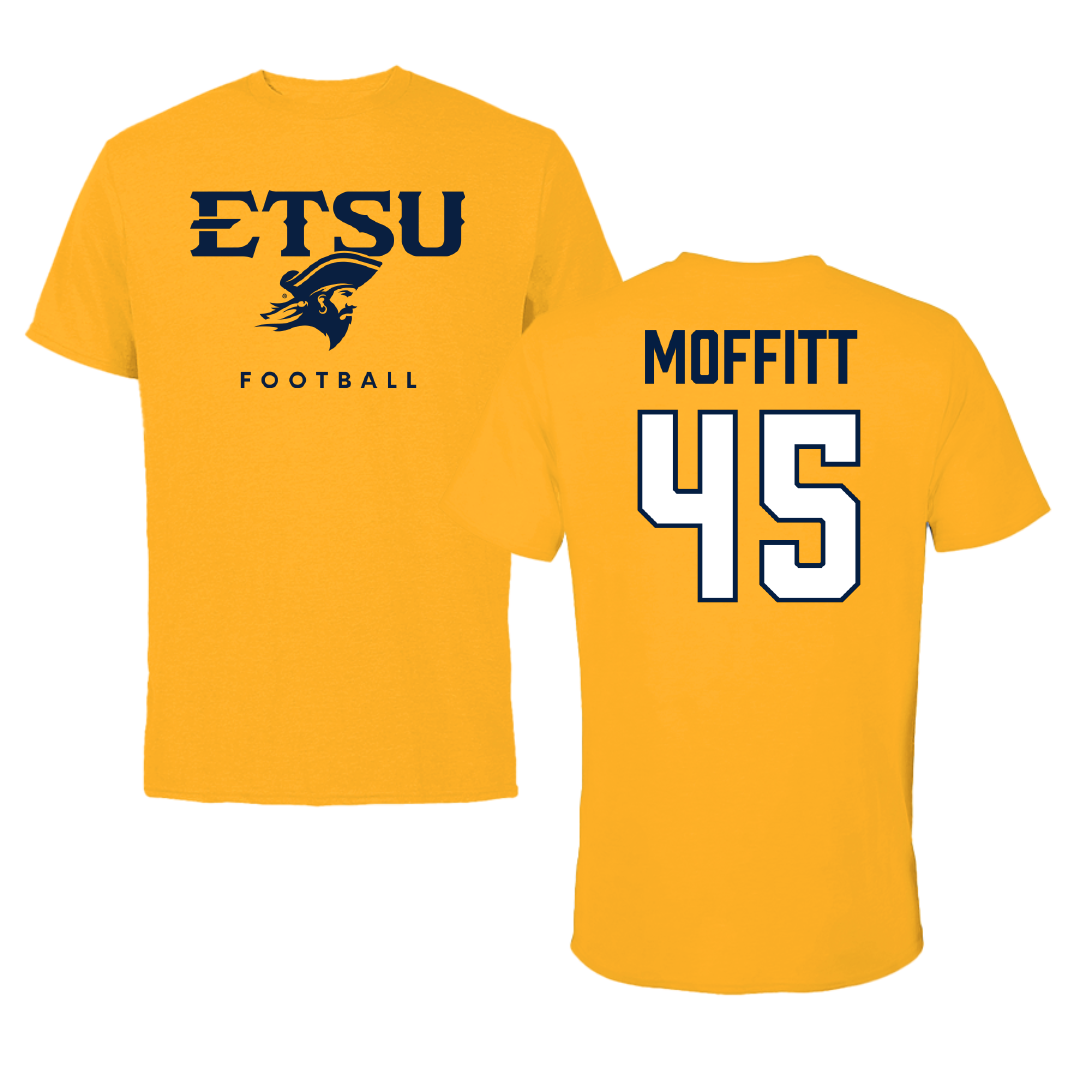 East Tennessee State University Football Gold Performance Tee - #45 Trevor Moffitt