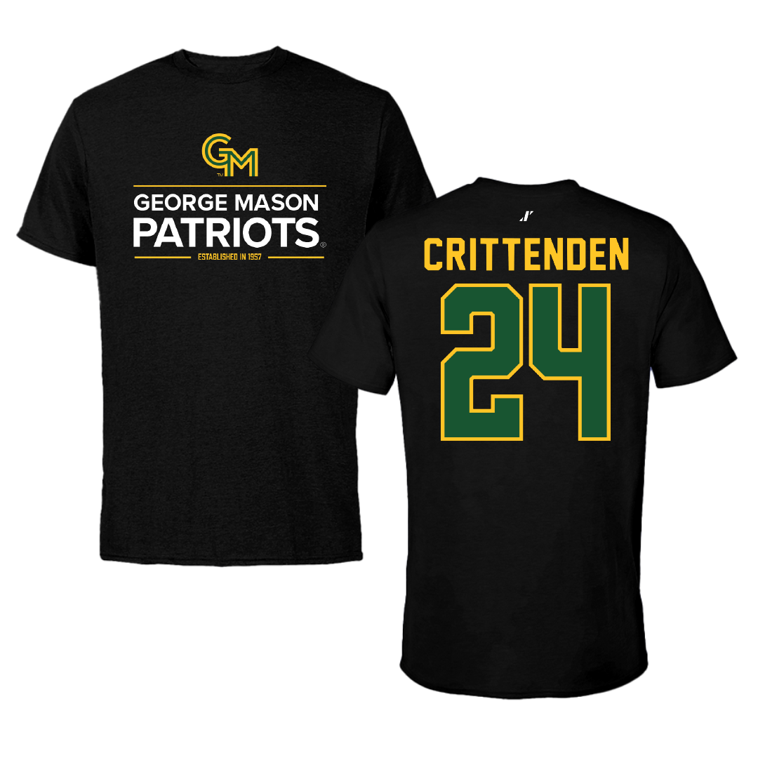 George Mason University Soccer Black General Performance Tee - #24 Davis Crittenden