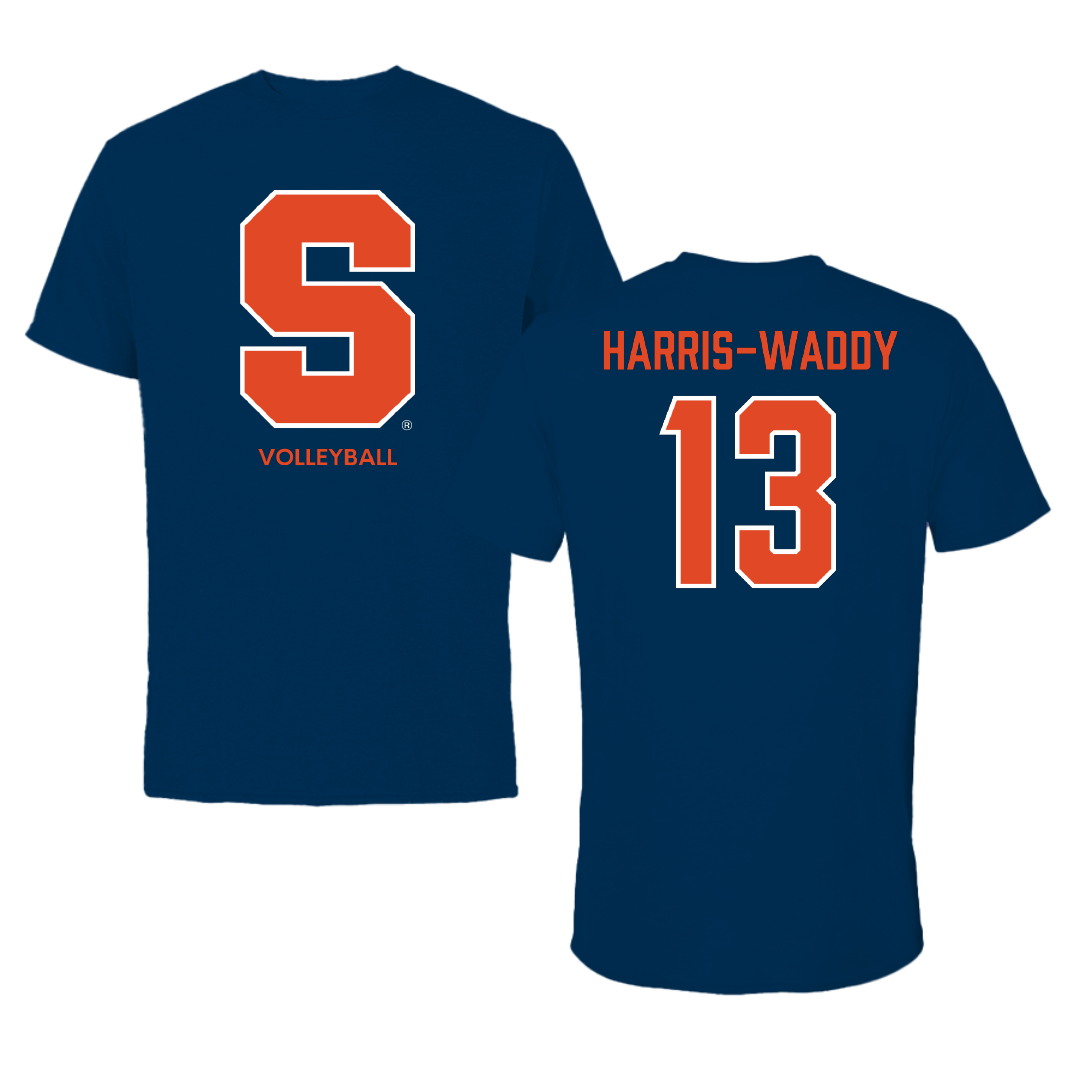 Syracuse University Volleyball (W) Navy Primary Performance Tee - #13 Zharia Harris-Waddy