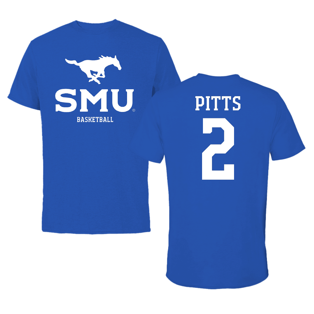 Southern Methodist University Basketball (W) Blue Mascot Performance Tee - #2 TK Pitts