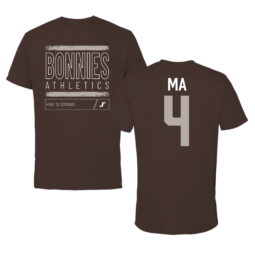 St. Bonaventure University Soccer Brown Dominate Tee - #4 Lilly Ma