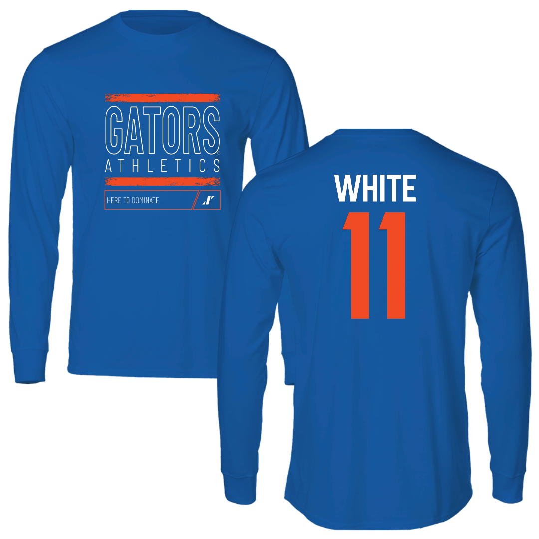 University of Florida Soccer Blue Dominate Long Sleeve - #11 Sophie White