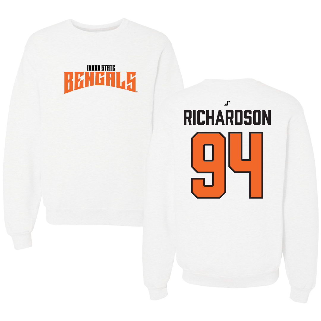 Idaho State University Football White Classic Crewneck - #94 Malik Richardson