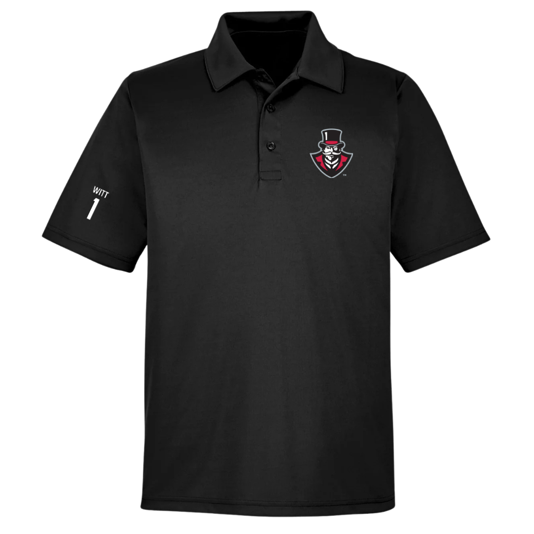 Austin Peay State University Basketball (M) Black Polo - #1 Sai Witt