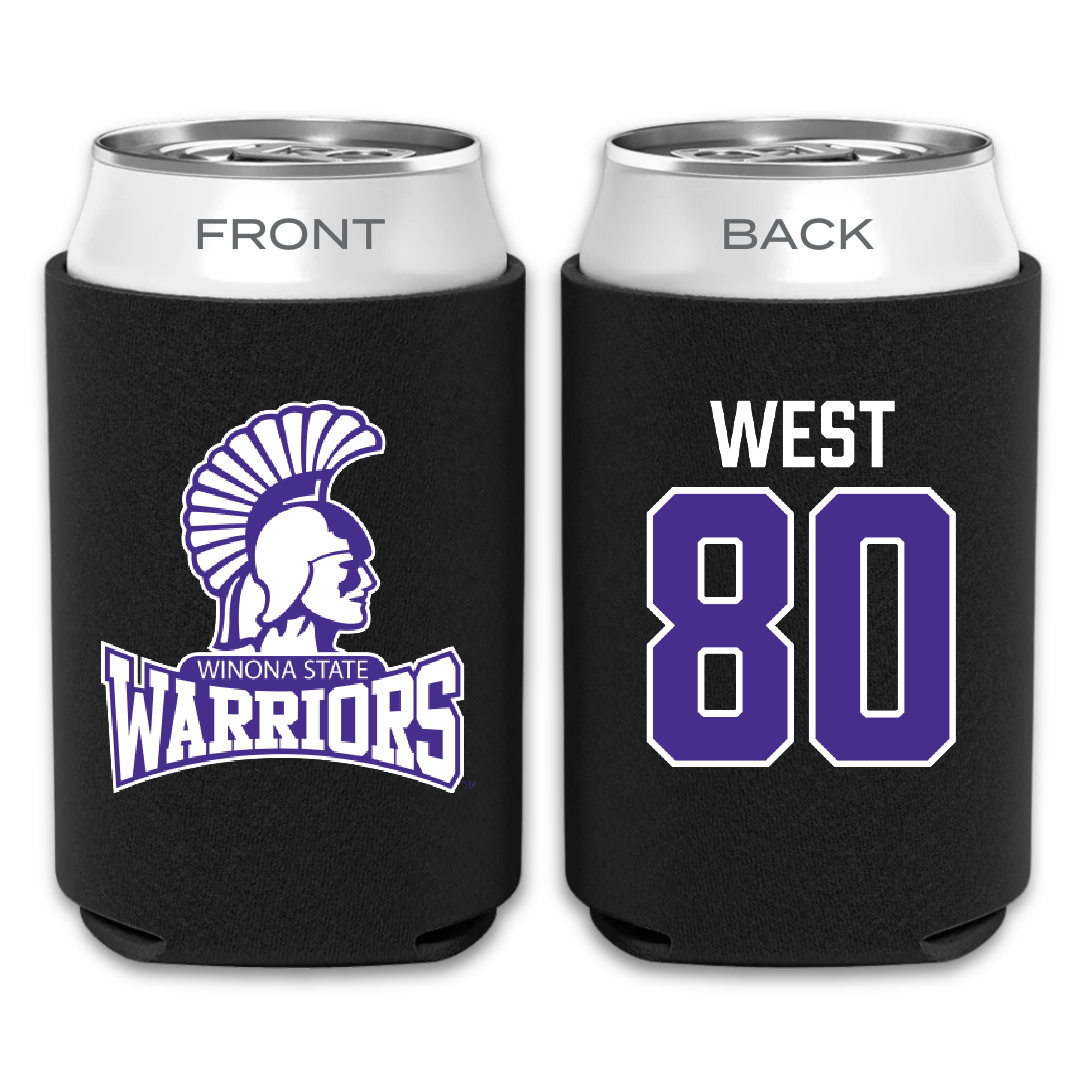 Winona State University Football Black Can Cooler - #80 Jaylen West
