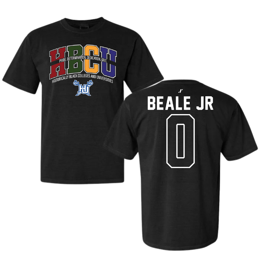 Hampton University Basketball Black HBCU Comfort Colors Tee - #0 George Beale Jr