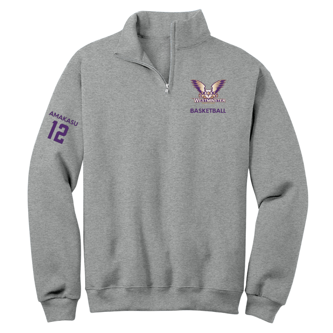Westminster University (Utah) Basketball (M) Sport Gray Quarter-Zip - #12 Peter Amakasu