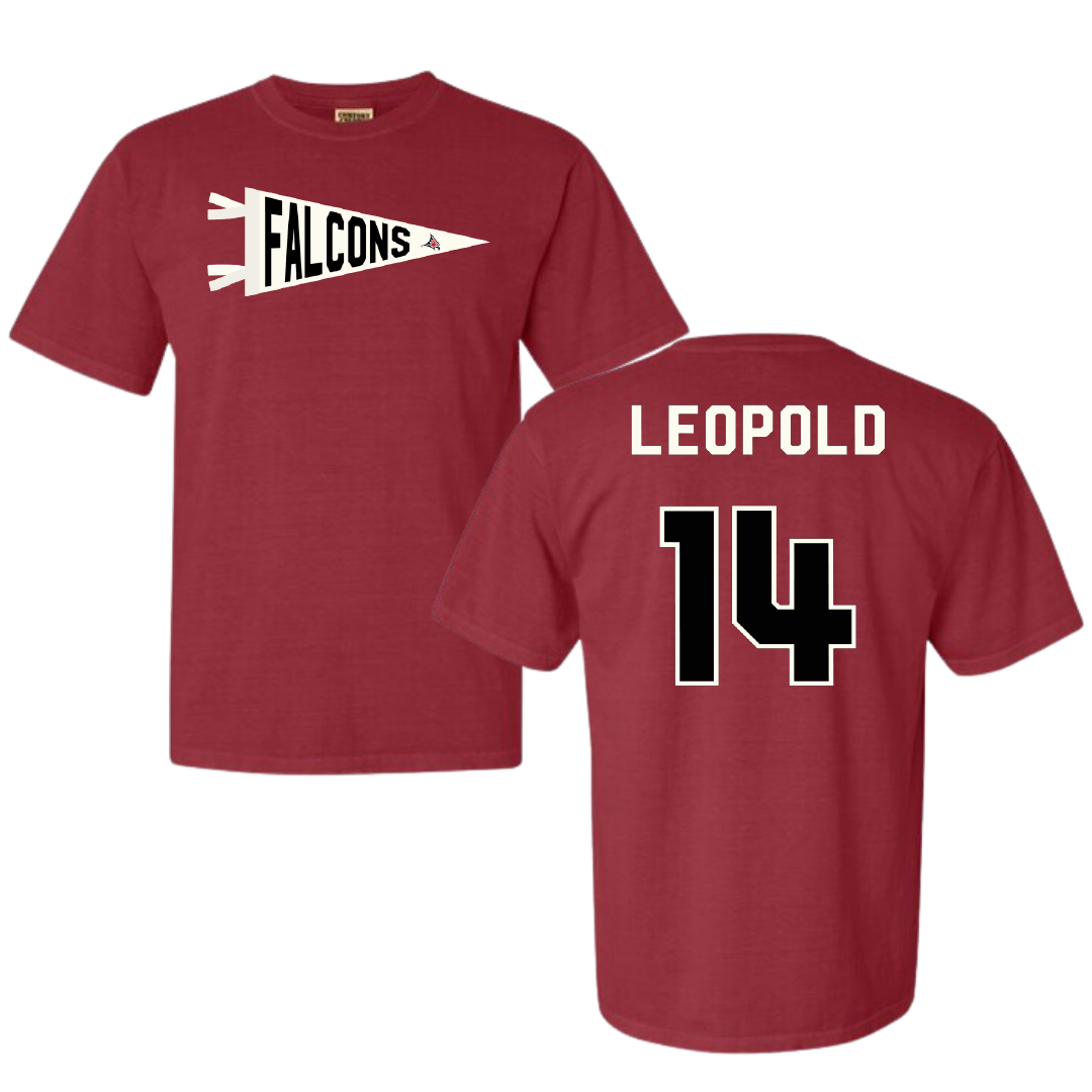 University of Wisconsin-River Falls Basketball Crimson Pennant Comfort Colors Tee - #14 Savannah Leopold