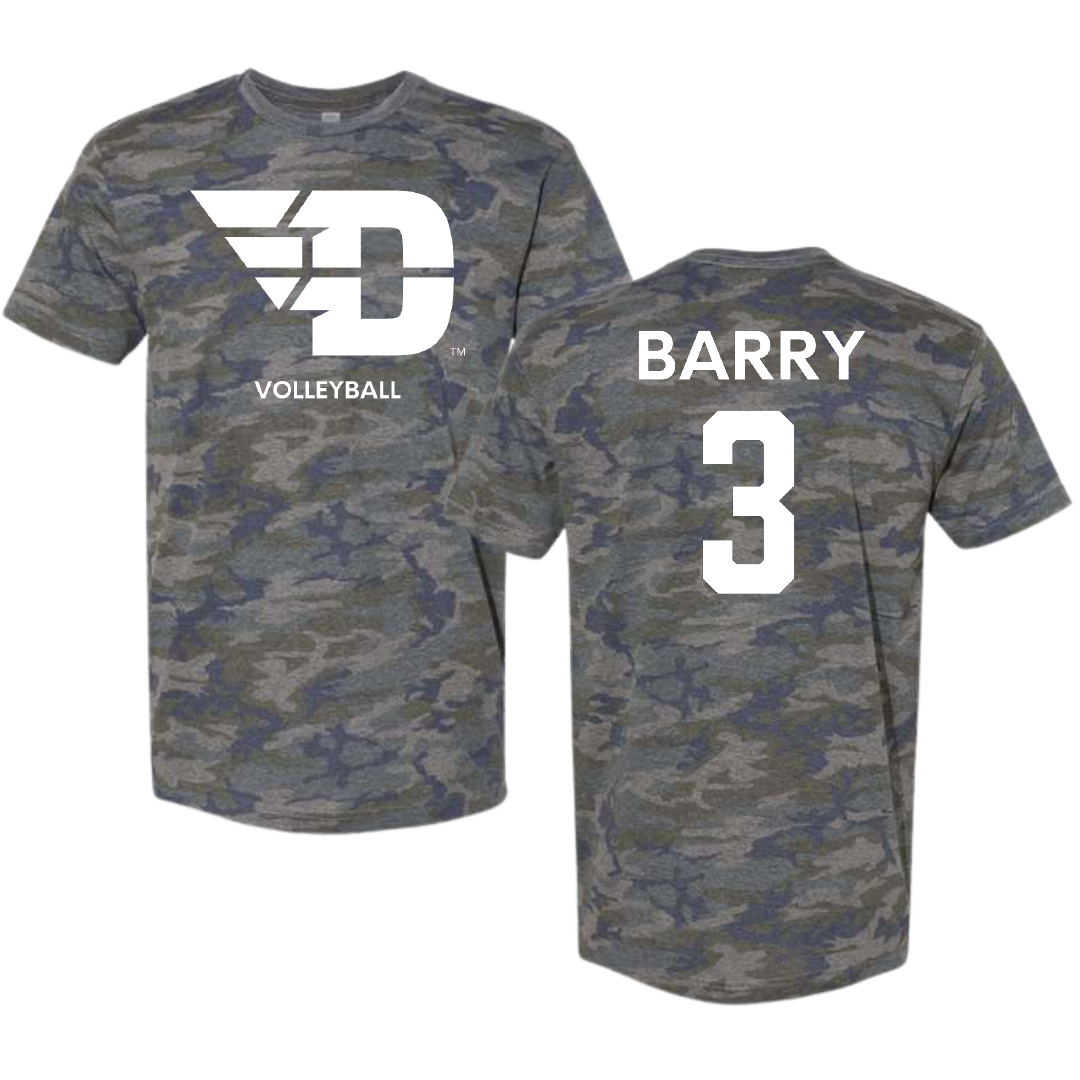 University of Dayton Volleyball (W) Vintage Camo Tee - #3 Lily Barry