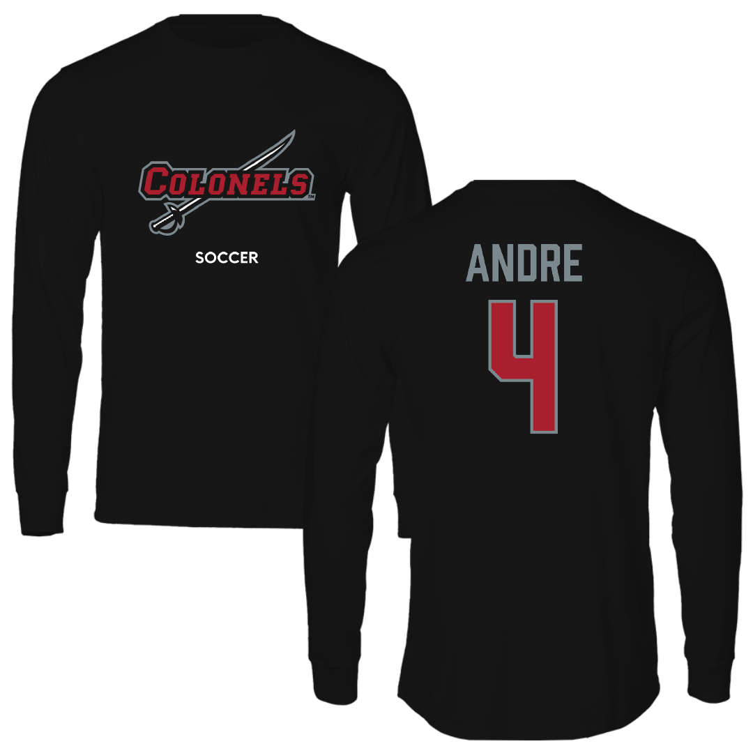 Nicholls State University Soccer (W) Black Colonels Performance Long Sleeve - #4 Lauren Andre