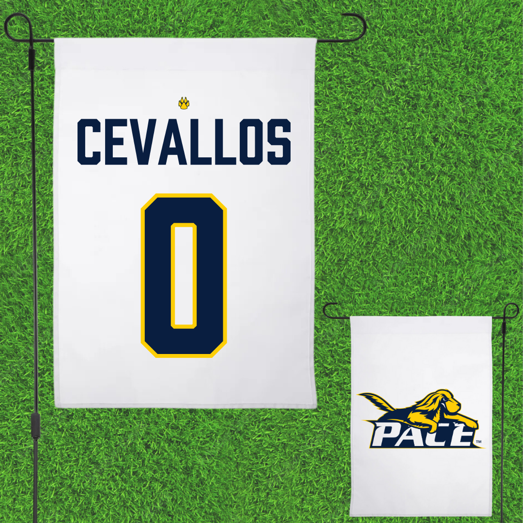 Pace University Basketball White Garden Flag - #0 Ciera Cevallos