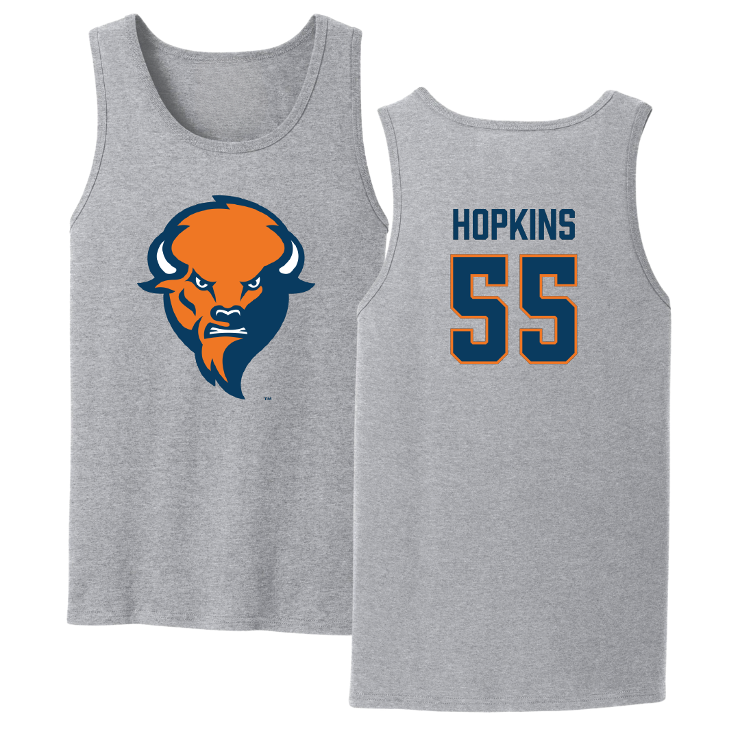 Bucknell University Lacrosse Sport Gray Tank Top - #55 Will Hopkins