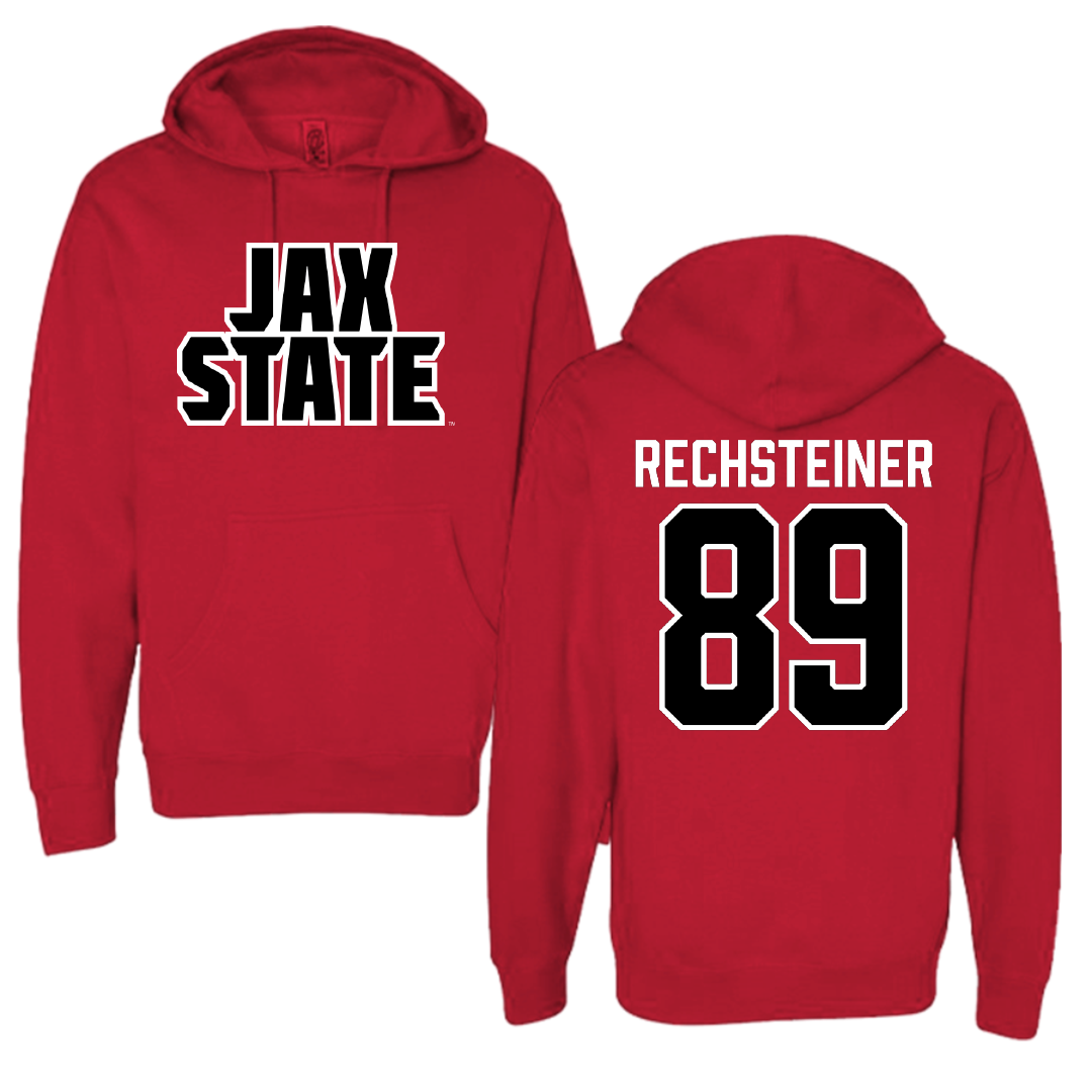 Jacksonville State University Football Red Hoodie - #89 Brock Rechsteiner