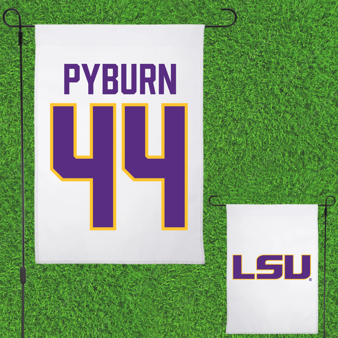 Louisiana State University Football White Garden Flag - #44 Jack Pyburn