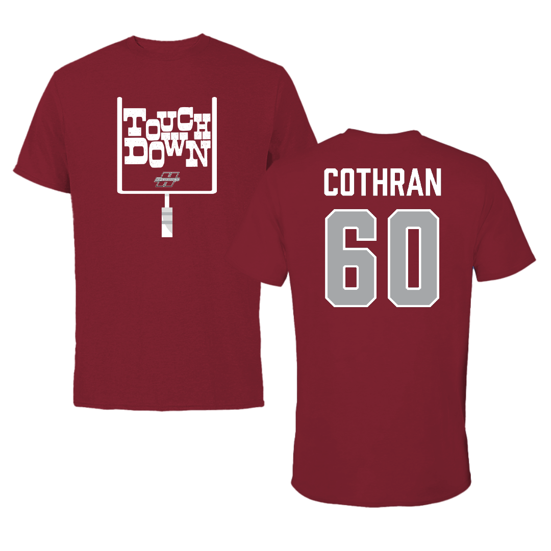 Henderson State University Football Cardinal Touchdown Tee - #60 Isaac Cothran