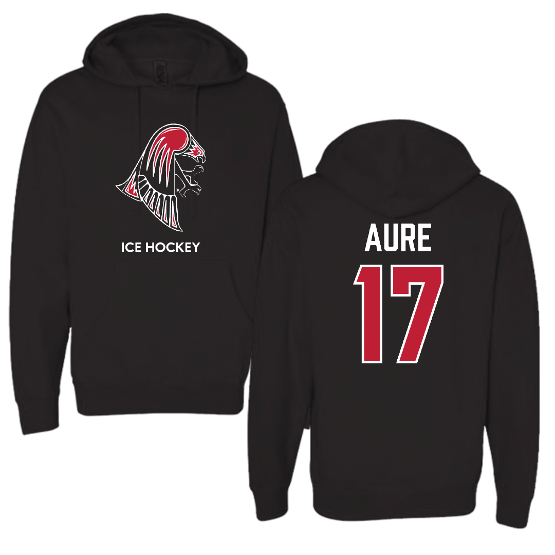 University of Wisconsin-River Falls Ice Hockey (W) Black Hoodie - #17 MaKenna Aure