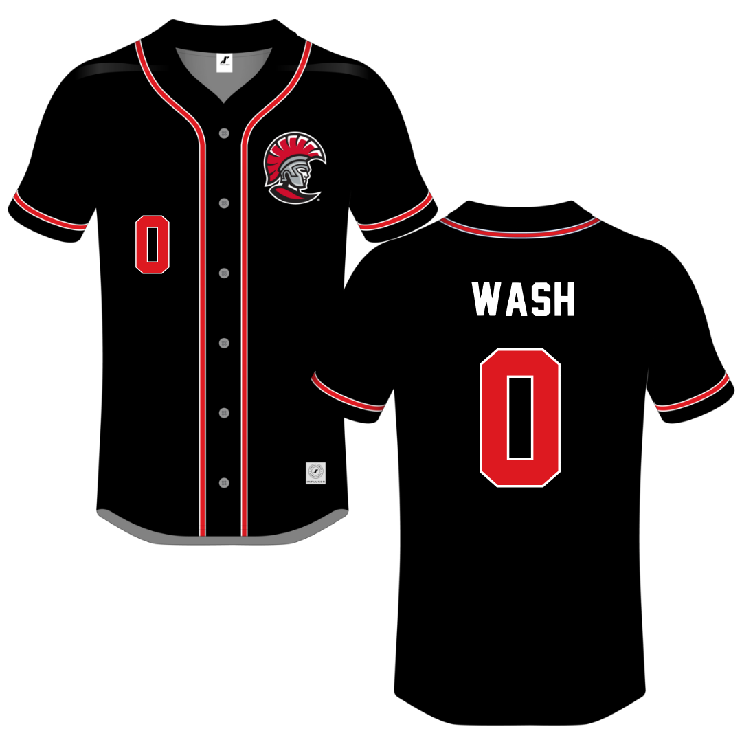 University of Tampa Black Button-Down Jersey - #0 Logan Wash