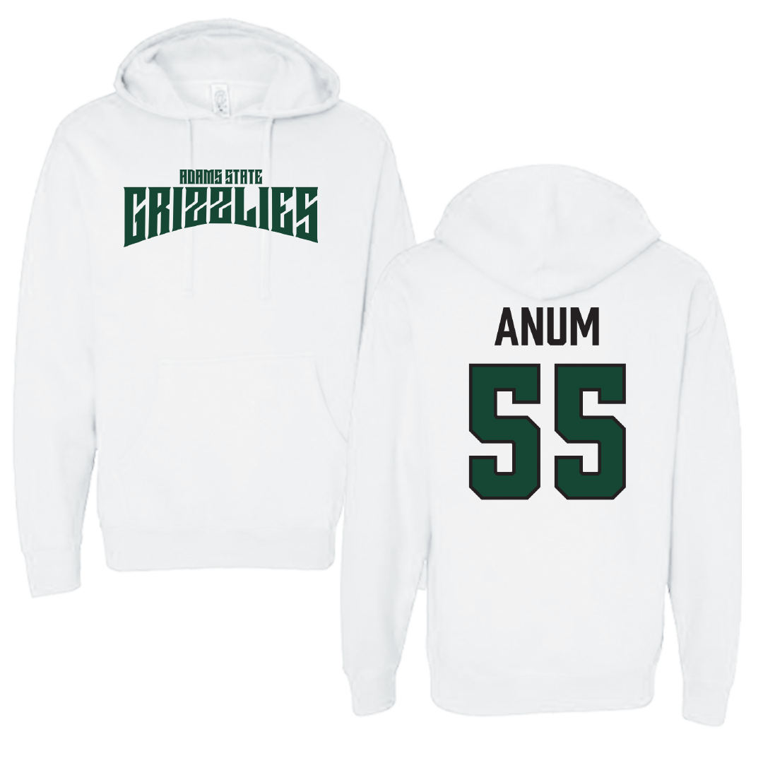 Adams State University Football White Classic Hoodie - #55 Maxime Anum