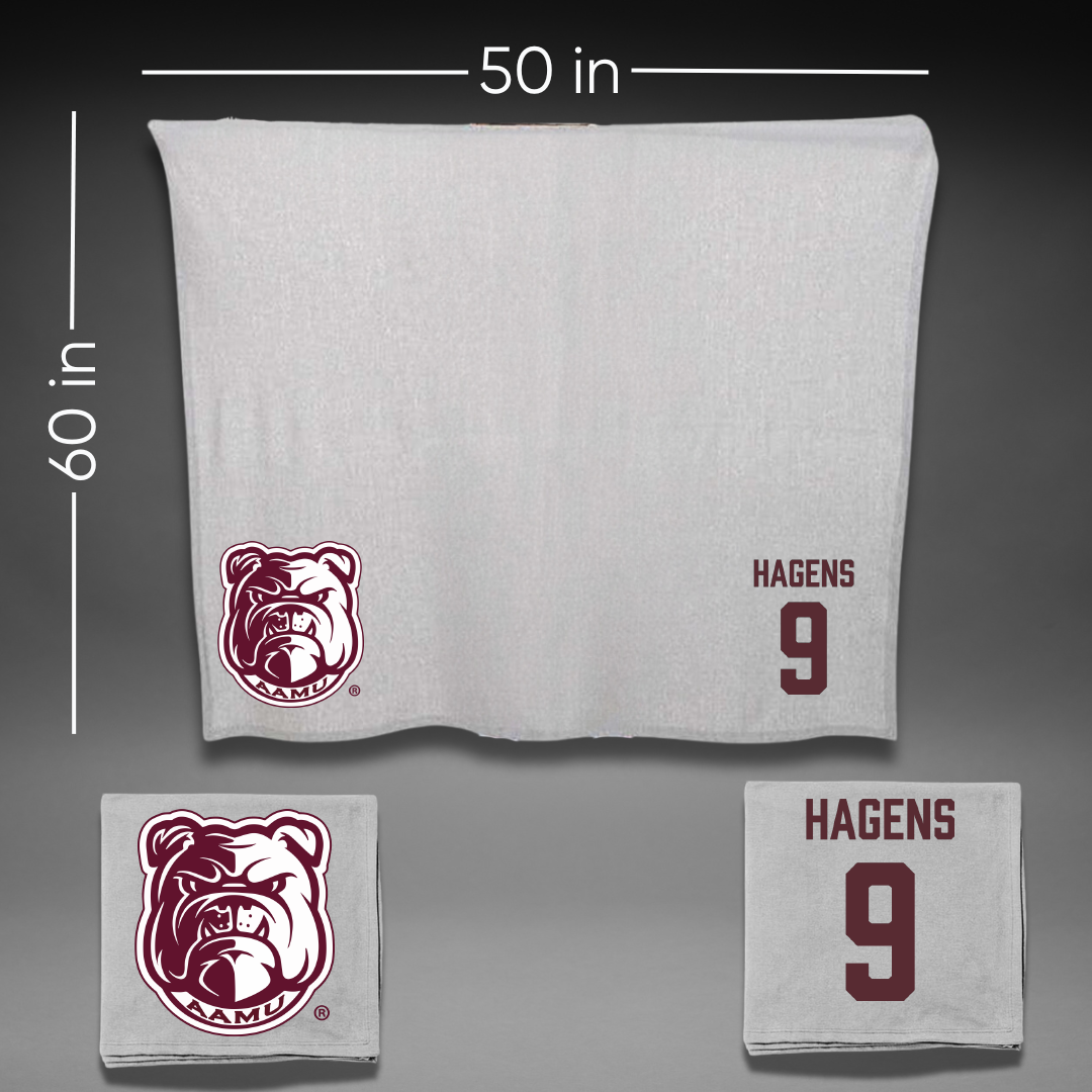 Alabama A&M University Football Gray Bulldog Blanket - #9 Mekhi Hagens