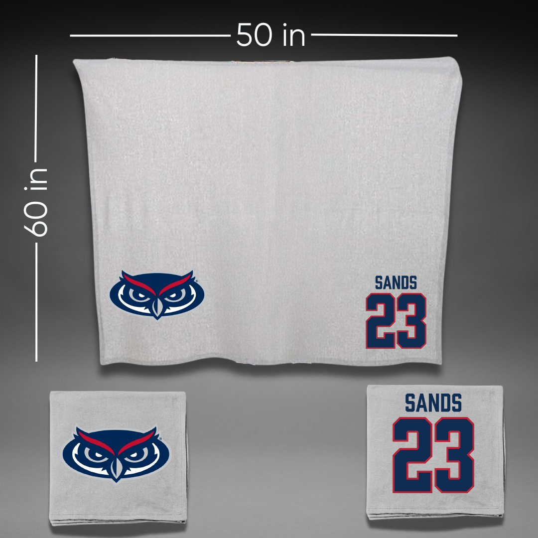 Florida Atlantic University Football Gray Blanket - #23 Gemari Sands